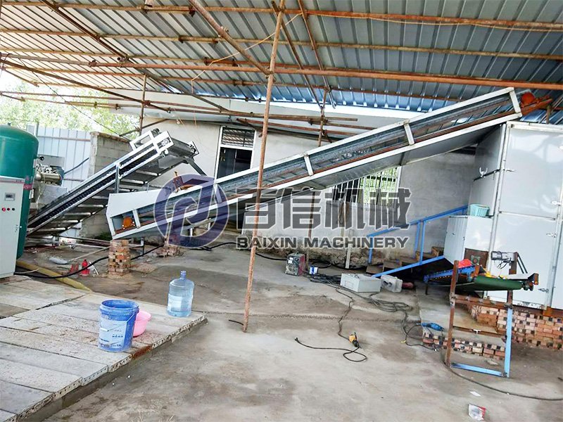 山东大蒜烘干生产线现场安装完毕